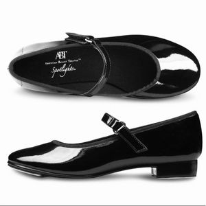 {AMERICAN BALLET THEATER} BLACK PATENT TAP SHOES